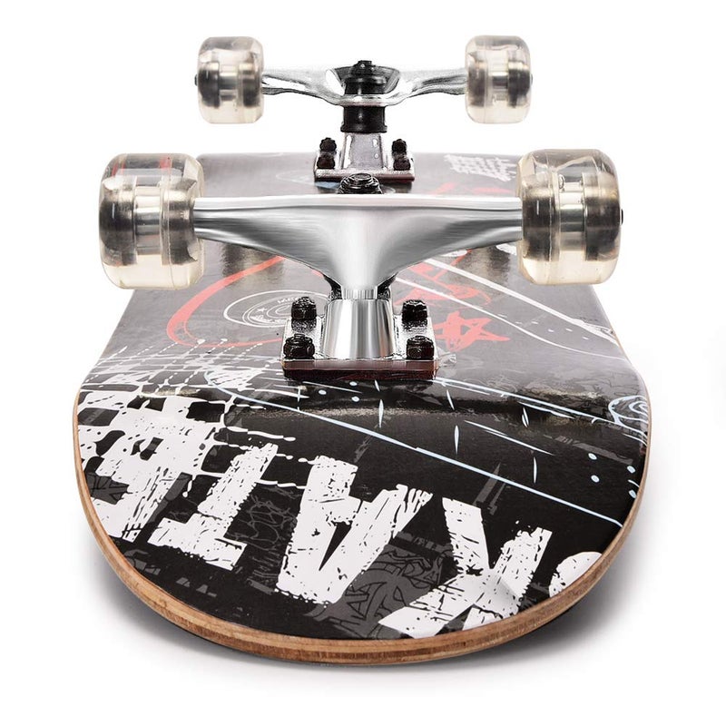 Chrome Wheels ChromeWheels 31 inch Skateboard Double Kick Skate Board Cruiser Longboard 8 Layer Maple Deck Skateboards for Kids and Beginners - Image 2